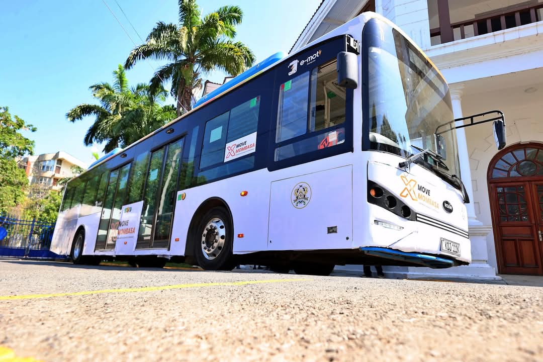 Mombasa County Governor Abdulswamad Nassir inspects the X Move Electric Bus